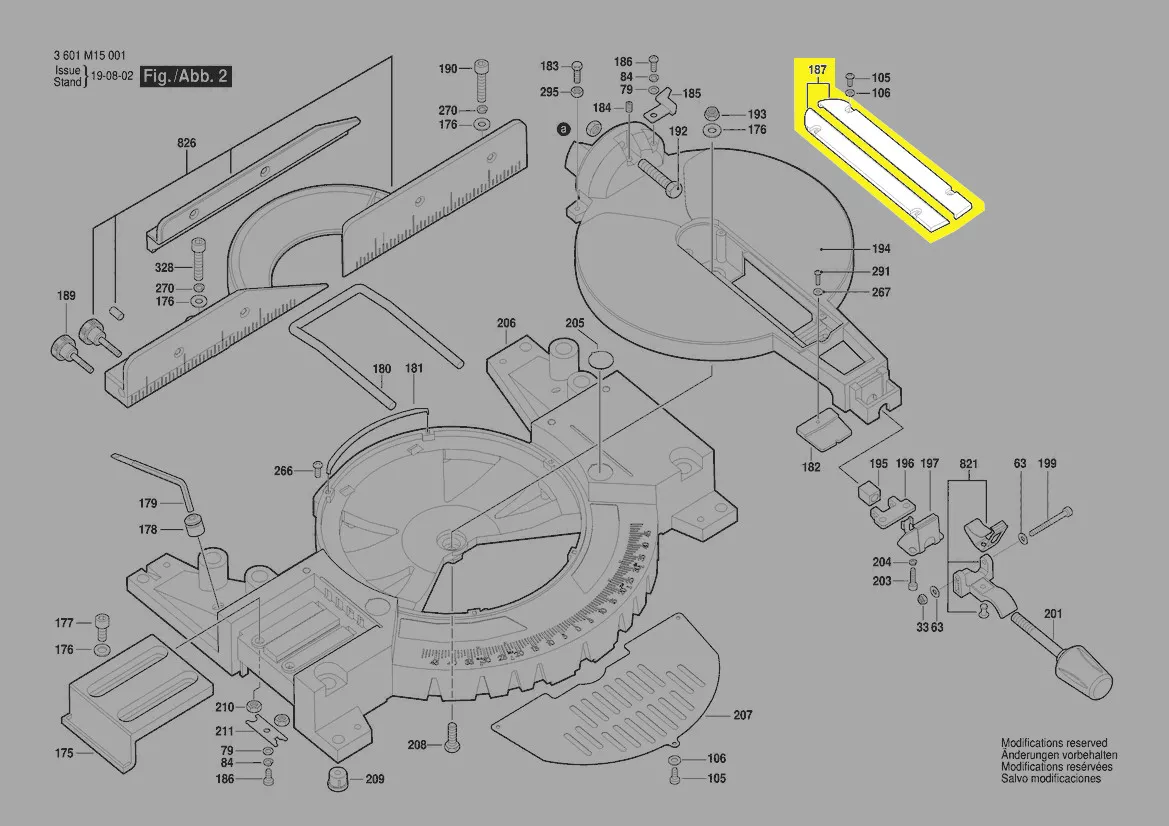 Plaque pare-éclat réf. 1 619 PA4 167 BOSCH